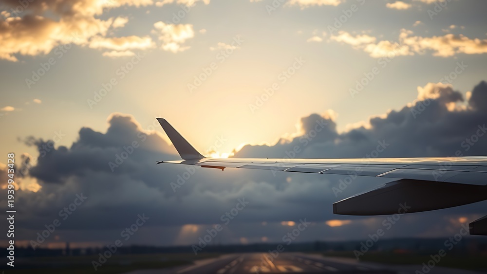 © Yang - velocity. Commercial jet ascending through cloudy golden hour sky, wing visible, dramatic sunlight shadows. mobility guides, transit brochures, designed for transport & logistics marketing. © Yang - velocity. Commercial jet ascending through cloudy golden hour sky, wing visible, dramatic sunlight shadows. mobility guides, transit brochures, designed for transport & logistics marketing.