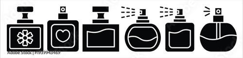  perfume icon set on a white background 