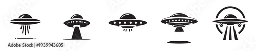 UFO aircraft with silhouette style
