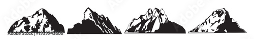 Set Mo0ntain outline images. Vector Illustration.