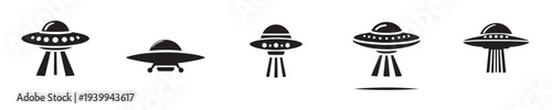 UFO aircraft with silhouette style