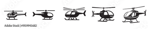 cool helicopter with silhouette style