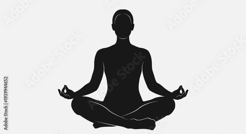 Serene person meditating in lotus position for inner peace