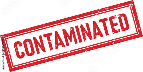 Contaminated Grunge Red Ink Stamp Impression Isolated on White Background Texture