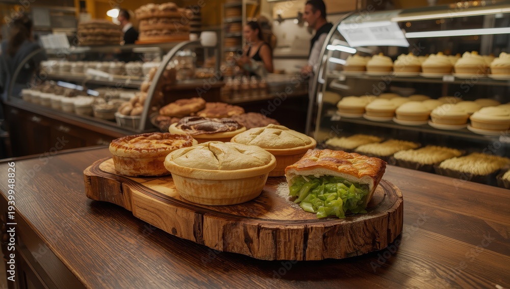 Fototapeta premium Cabbage-filled pies. Quick meals. Pastry shop