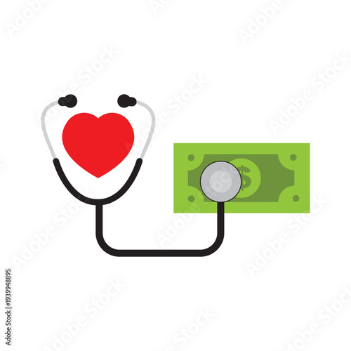 Financial Checkup Conceptual Illustration for Business Metaphor and Financial Health Assessment
