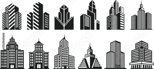 Four professional businessmen silhouettes in corporate suits performing various actions like talking on phone pointing and holding coffee isolated on a white background