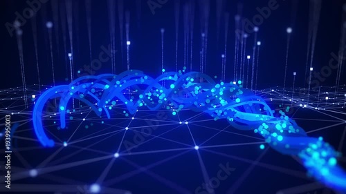 Data fiber optics background with lots light spots