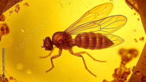  Ancient insect preserved in clear amber, natural golden translucent resin. wildlife magazines, conservation campaigns, designed for wildlife conservation campaigns, used by ux designers.