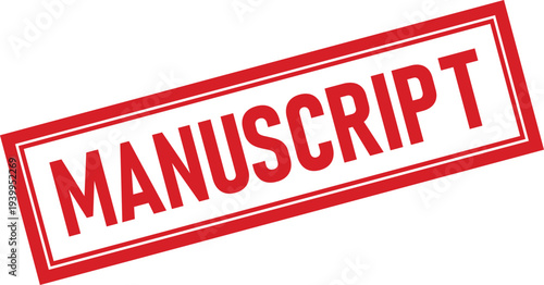 Manuscript Text in Red Ink on a Clean Rectangular Rubber Stamp Impression