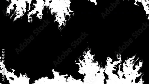 abstract background Black ink artistic flow splatter spots spills white paper beautiful reveal dripping streaks spread fluid ink alpha matte isolated watercolor ink drops transition real
