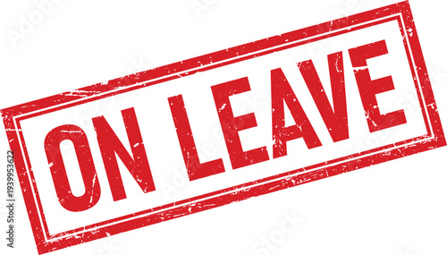 Distressed Rectangular Rubber Stamp Impression On Leave with Grunge Texture on White