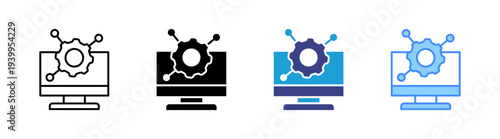 Electronic icon set multiple style collection