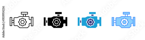Engine icon set multiple style collection