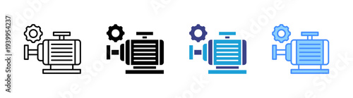 Motor icon set multiple style collection