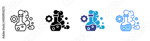 Scientific icon set multiple style collection