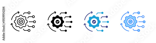 Control System icon set multiple style collection