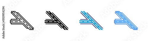 Road icon set multiple style collection