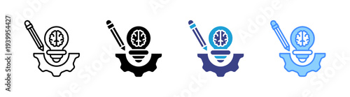 Creativity icon set multiple style collection