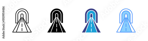Tunnel  icon set multiple style collection