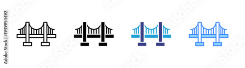 Photos Bridge icon set multiple style collection