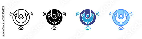 Robot Vacuum Cleaner icon set multiple style collection