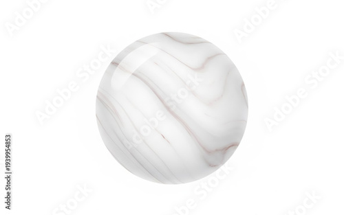A marble sphere is centered on a plain background from a frontal viewpoint