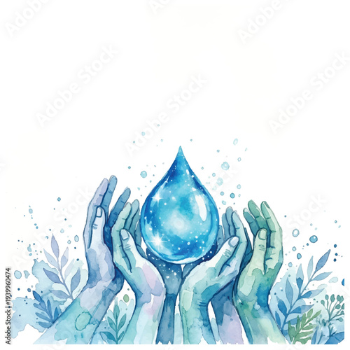 World water day, save water concept on background.