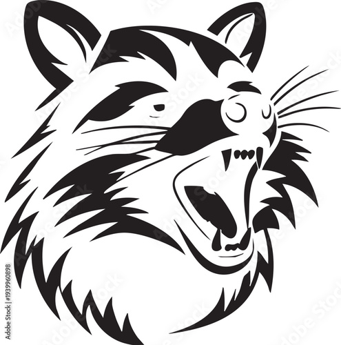 Mascot fox boy wearing cap and jacket standing confidently cool animal character black white vector