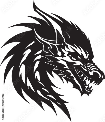 Geometric triangular mountain cabin icon with folk pattern details and symmetrical design elements