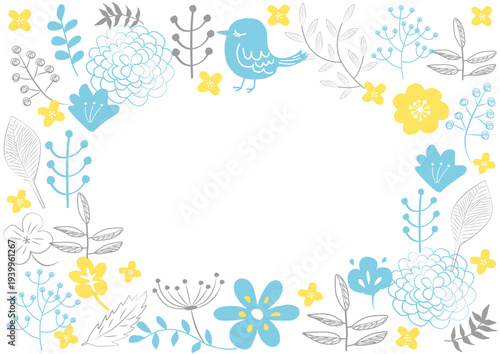 北欧風花柄フレーム