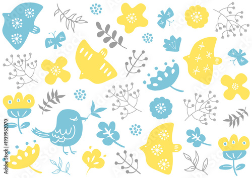 北欧風花柄パターン