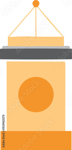 Stylized balance scale on pedestal, vector illustration symbolizing justice, fairness, law, legal judgment, equality, and judicial system themes