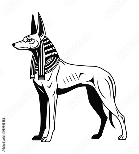 Vector of anubis, the egyptian god with a jackal head