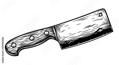 Vintage style illustration of a meat cleaver