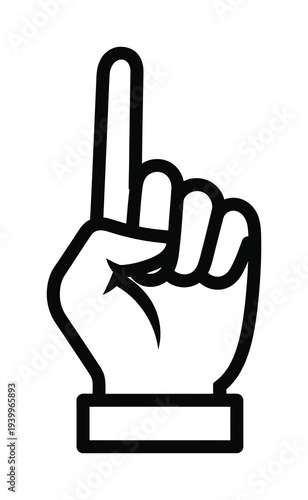 Vector of a hand pointing upward with the index finger extended