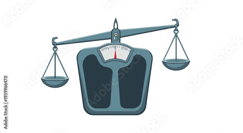 Weight balance scale showing concept of equality justice and equilibrium measurement