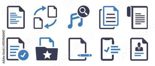 set of web marketing icons as search content content