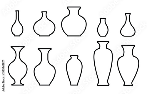 vase line icon isolated on white background