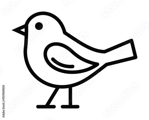 Vector of a bird standing on two legs with a sleek outline design