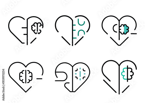 Diverse Heart and Brain Concepts Exploring Mental Health and Emotional Intelligence