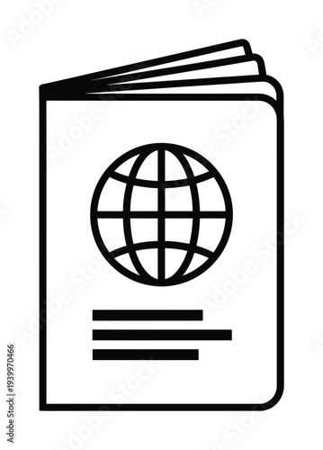 Vector of an open book with a globe icon symbolizing the concept of global knowledge