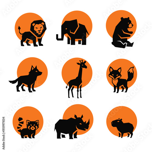 animal cubs abstract illustration