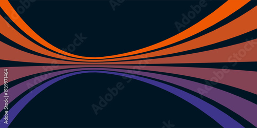 Abstract background of rainbow groovy Wavy Line design in 1970s Hippie Retro style. Vector pattern ready to use for cloth, textile, wrap and other.