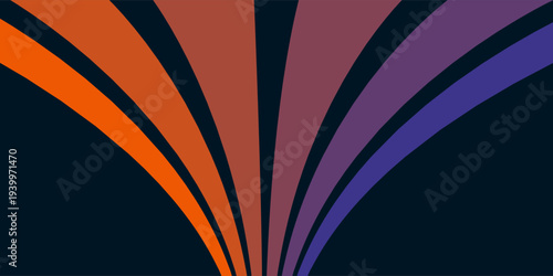 Abstract background of rainbow groovy Wavy Line design in 1970s Hippie Retro style. Vector pattern ready to use for cloth, textile, wrap and other.