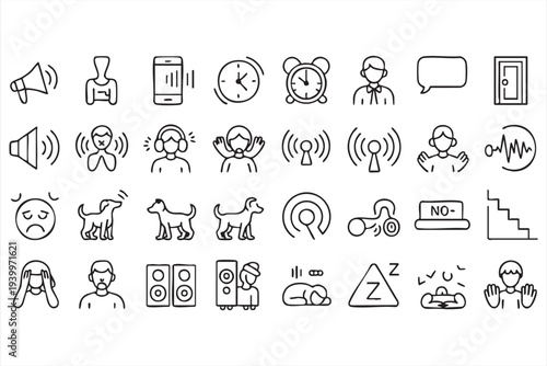Noise Soundwave and Audio Alert Vector Icon Collection