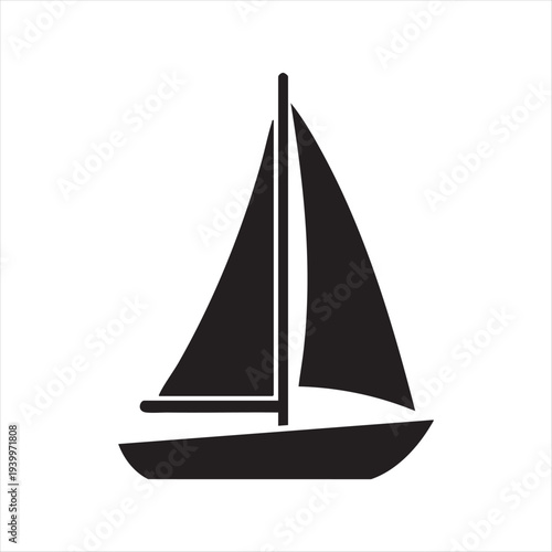 WebSailboat vector icon black isolated on white background. flat design for web and mobile app. minimalist art illustration in eps 10 format.