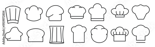 chef hat line icon pack illustration 