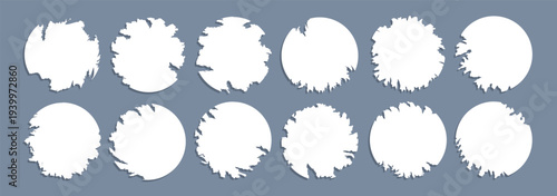  bundle of grunge paper torn abstract circle border paper