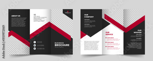 Corporate business trifold brochure template. Minimalist and creative tri fold brochure layout design. Vector